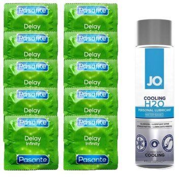 Комплект: Pasante Delay 10 шт. + Лубрикант JO H2O COOLING (120 мл) SOS11056 фото