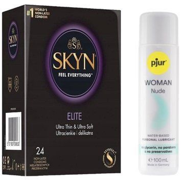 Комплект SKYN Elite 24 шт + pjur Woman Nude 100 мл SOS13291 фото