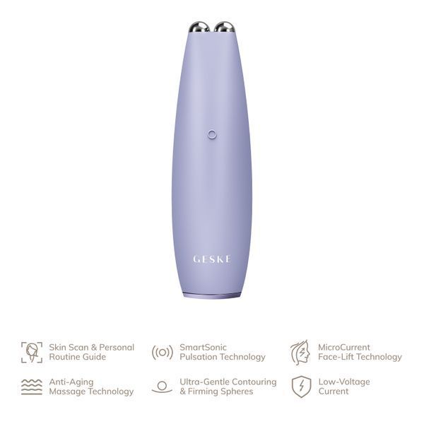 Микротоковая ручка для подтяжки лица GESKE MicroCurrent Face-Lift Pen 6в1 purple HB0123 фото