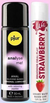 Набор лубрикантов pjur analyse me! Relaxing jojoba silicone 30 мл + Wet Oral Play Strawberry (30 мл) LB608 фото