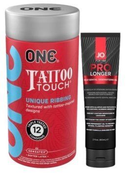Набор из ONE Tattoo Touch Pack 12 шт + Пролонгатор System JO Prolonger Gel (60 мл) SOS9453 фото