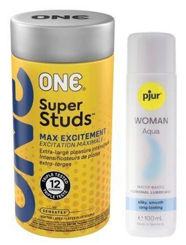 Комплект 12 шт ONE Super Studs + Pjur Woman Aqua 100 мл SOS13115 фото