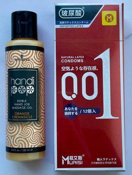 Комплект Muaisi 001 RED 12 шт. - Лубрикант вкусовой Sensuva Handipop Orange Creamsicle (125 мл) SOS3357 фото