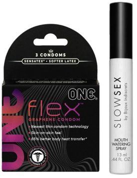 Комплект 3 шт ONE Flex + Спрей для усиления слюноотделения Bijoux Indiscrets Slow Sex Mouthwatering spray SOS6147 фото