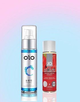 Набор - Лубрикант OLO Cooling 60 мл (охлаждающий) и Лубрикант System JO H2O &mdash; WATERMELON 60 мл LB1 фото