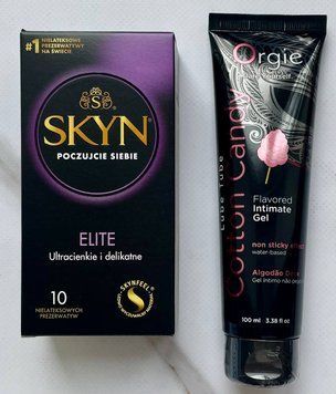Набор Skyn ​​Elite 10 шт. - Лубрикант ORGIE LUBE TUBE сахарная вата, 100 мл SOS2929 фото