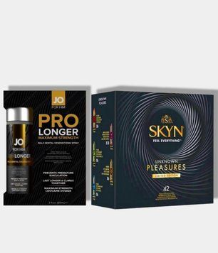 SKYN Pleasures, 42 шт-6 видів + Пролонгатор JO Prolonger Spray with Lidocaine (60 мл) SOS5704 фото