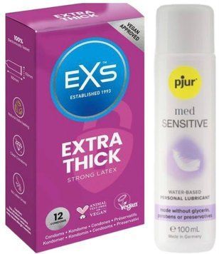 Комплект EXS Extra Safe (12 шт) + Pjur MED Sensitive Glide 100 мл SOS13565 фото
