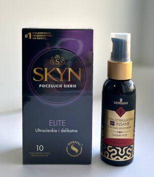 SKYN Elite 10 шт и Лубрикант Sensuva - Ultra-Stimulating On Insane Cherry Pop 57 ml SOS1037 фото