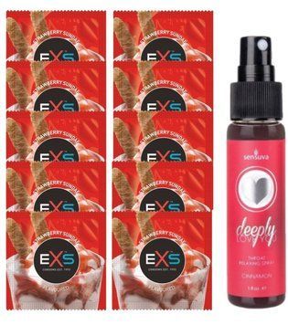 EXS STRAWBERRY SUNDAE 10 шт + Sensuva Deeply Love You Cinnamon (29 мл) SOS14057 фото