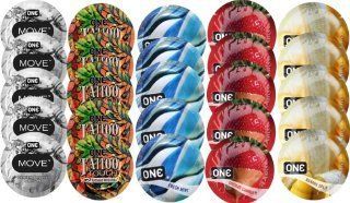 Набір з 25 шт One Move + ONE Tattoo + ONE Fresh Mint + ONE Chocolate Strawberry + ONE Banana SOS8418 фото