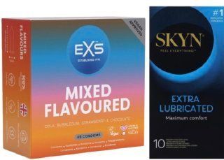 Набор с SKYN Extra Lube 10 штук + EXS Mixed Flavoured 48 шт SOS7990 фото