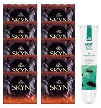 Комплект Skyn Warming 10 шт + JO Mint Chip Chill (10 мл) SOS14182 фото