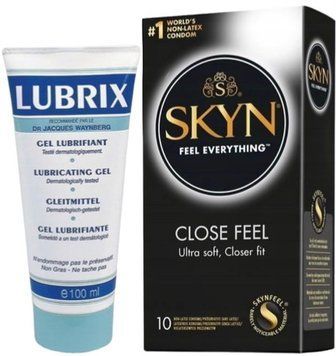 Набор из Лубрикант на водной основе Lubrix (100 мл) + SKYN Close Feel 10 шт. SOS8799 фото