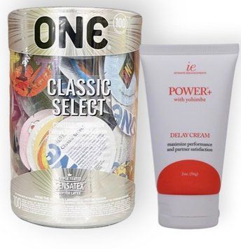 Набор из 100 шт ONE Classic Select +Doc Johnson Power with Yohimbe Delay Cream For Men, 56 г SOS9009 фото