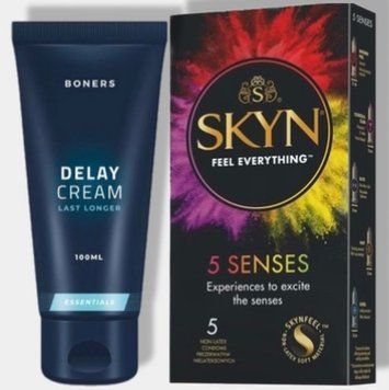 SKYN 5 Senses 5 шт + Пролонгатор Boners Delay Cream SOS5804 фото
