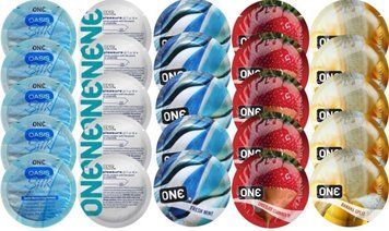 Набір з 25 шт One Oasis Silk + ONE Pleasure Plus + ONE Fresh Mint + ONE Chocolate Strawberry + ONE Banana SOS8367 фото