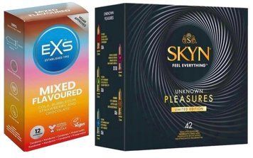 Набор с SKYN Pleasures, 42 шт + EXS Mixed Flavoured 12 шт. SOS7940 фото