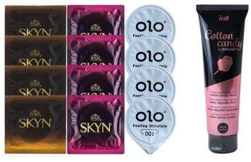 Комплект: Лубрикант Intt Cotton Candy (100 мл) + 8 шт SKYN + 4 шт OLO Feeling Ultrathin 001 SOS10409 фото