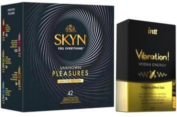 Набір з SKYN Pleasures (42 шт) + Рідкий вібратор Intt Vibration Vodka (15 мл) SOS10013 фото