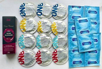 Комплект 22 шт ONE Classic, Super Sensitive, Extreme ribs , Super Studs - Pasante Cooling +Intt Deep Throat Oral Spray (12 мл) SOS1797 фото