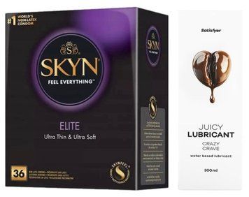 Комплект Лубрикант Satisfyer Juicy Crazy Crave 300 мл + Skyn Elite 36 шт SOS12881 фото