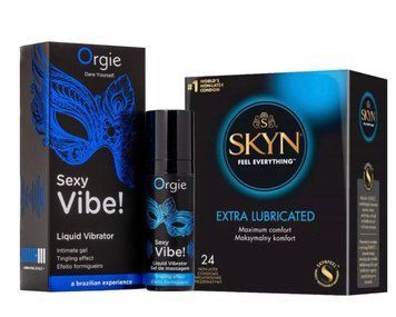 SKYN Extra Lube &ndash; 24 шт и Жидкий ORGIE SEXY VIBE для чувствительных, 15 мл SOS824 фото
