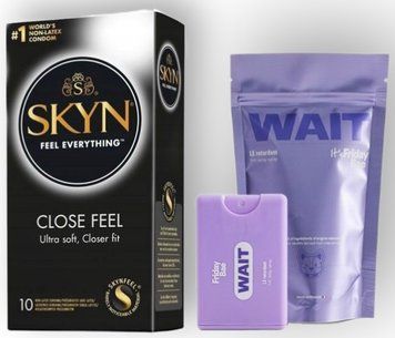 Набор из SKYN Close Feel (10 шт) + Пролонгатор WAIT &mdash; Friday Bae Delay Spray, 10 мл SOS8942 фото