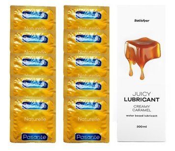Набор Pasante Naturelle 10 шт. + Лубрикант Satisfyer Creamy Caramel (300 мл) SOS12061 фото