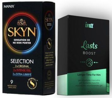 Набір з SKYN Selection (9 шт)  + Пролонгатор Intt Lasts (15 мл) SOS8856 фото