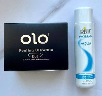 Набор OLO Feeling Ultrathin 001+ Лубрикант на водной основе pjur Woman Aqua 100 мл SOS1997 фото