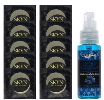 Комплект SKYN Pina Colada 10 шт + Doc Johnson GoodHead Tingle Spray Blue Raspberry (59 мл) SOS13706 фото
