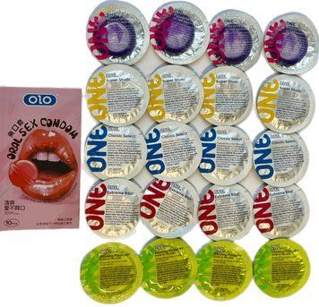 Набір з 30 шт - ONE Super Studs, Classic Select, Extreme Ribs, Glowing Pleasures, Flavor Waves та OLO oral SOS1351 фото