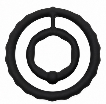 Двойное эрекционное кольцо Sexbay эластичное, Black XW3020 фото