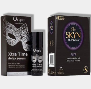 SKYN Elite 24 шт + Пролонгатор Orgie Xtra Time Delay Serum, 15 мл SOS5754 фото