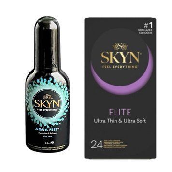 Набір Skyn Elite 24 шт + Лубрикант Skyn Aqua Feel 80 мл SOS4337 фото