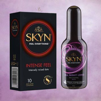 Набор SKYN Intense Feel 10 шт и Лубрикант Skyn ​​All Night Long (80 мл) SOS4387 фото