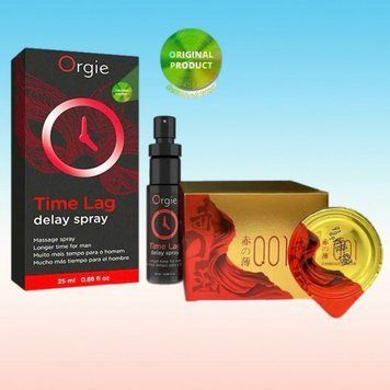 Пролонгатор для мужчин Time Lag, 25 мл. ORGIE+10 штук Olo Red Gold SOS6663 фото