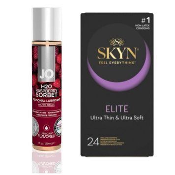 SKYN Elite, 24 шт + Лубрикант System JO H2O &mdash; Raspberry Sorbet(30 мл) SOS4787 фото