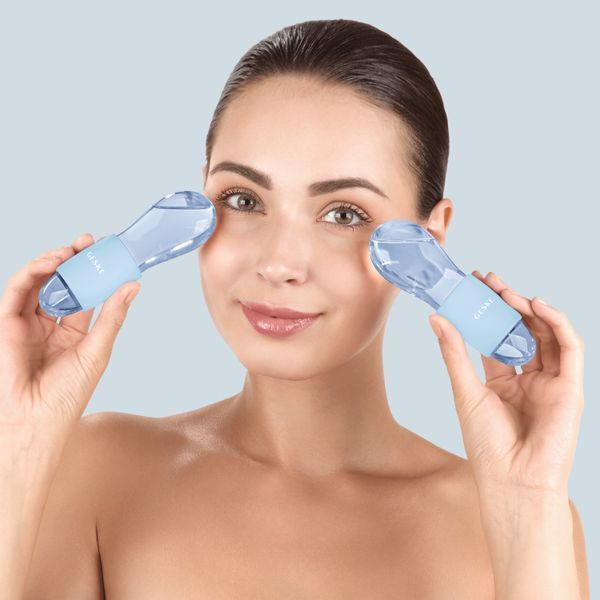 Двойной массажер для глаз GESKE Cool&Warm Duo Eye Massager 7в1 aquamarine HB0318 фото