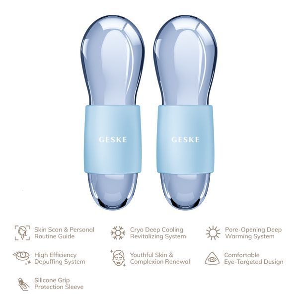 Двойной массажер для глаз GESKE Cool&Warm Duo Eye Massager 7в1 aquamarine HB0318 фото