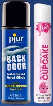 Набор лубрикантов pjur backdoor Comfort water glide 30 мл + Wet Oral Play Cupcake (30 мл) LB415 фото
