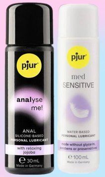 Набор лубрикантов pjur analyse me! Relaxing jojoba silicone 30 мл + pjur MED Sensitive glide 100 мл LB635 фото