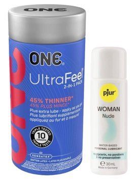 Набор ONE UltraFeel 10 шт + Pjur Woman Nude 30 мл SOS13093 фото