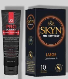 SKYN Large 10 шт + Пролонгатор System JO Prolonger Gel (60 мл) SOS5631 фото