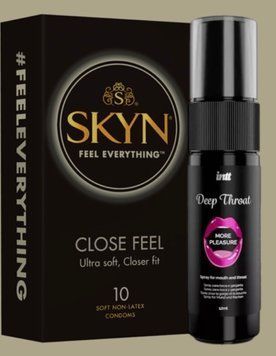 Набір SKYN Close Feel пачка 10 штук + Спрей для глибокого мінету Intt Deep Throat Oral Spray (12 мл) SOS5006 фото