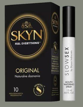 Комплект SKYN Original 10 шт + Спрей для усиления слюноотделения Bijoux Indiscrets Slow Sex Mouthwatering spray SOS5831 фото