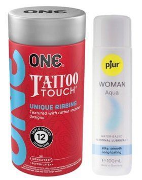 Набор ONE Tattoo Touch Pack 12 шт + Лубрикант Pjur Woman Aqua 100 мл SOS13043 фото