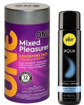 Комплект ONE Mixed Pleasures 12 шт + Pjur Aqua 100 мл SOS12943 фото