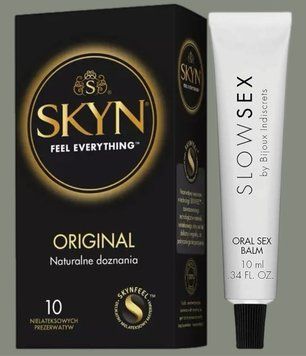 Комплект SKYN Original 10 шт + Стимулирующий бальзам для минета Bijoux Indiscrets Slow Sex Oral sex balm SOS5731 фото